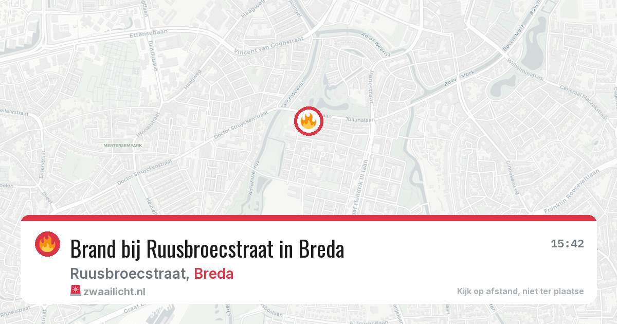 Brand bij Ruusbroecstraat in Breda — 27 apr 2026