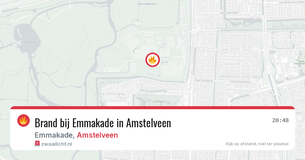 Brand bij Emmakade in Amstelveen — 14 jul 2026
