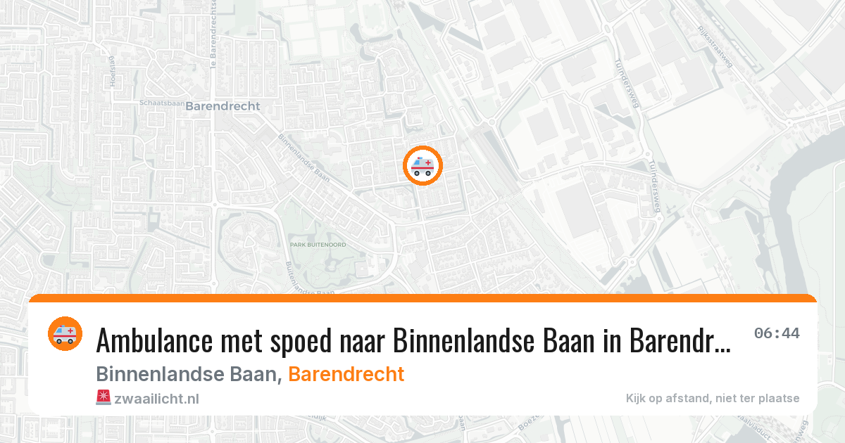 Ambulance met spoed naar Binnenlandse Baan in Barendrecht — 18 mei 2026