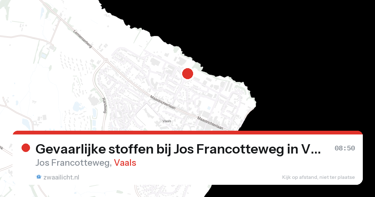 Gevaarlijke stoffen bij Jos Francotteweg in Vaals — 26 aug 2026