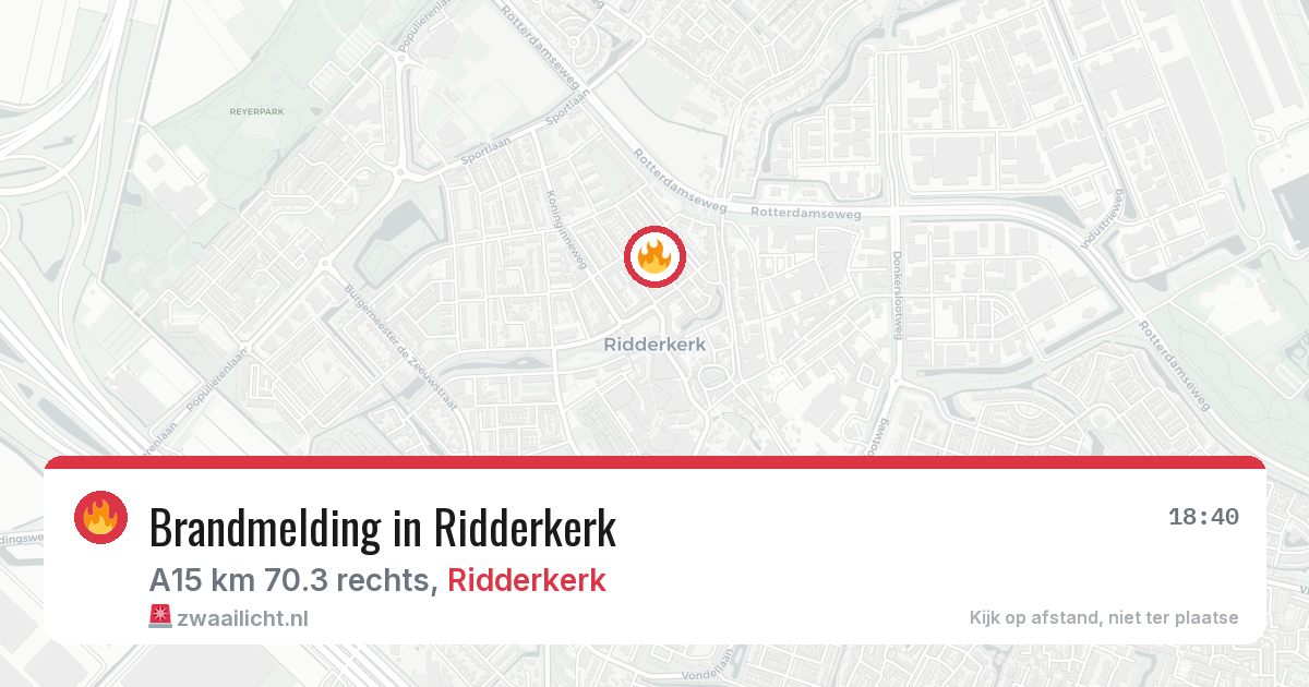 Brandmelding in Ridderkerk — 30 mei 2026