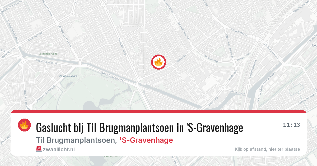 Gaslucht bij Til Brugmanplantsoen in 'S-Gravenhage — 5 jul 2026