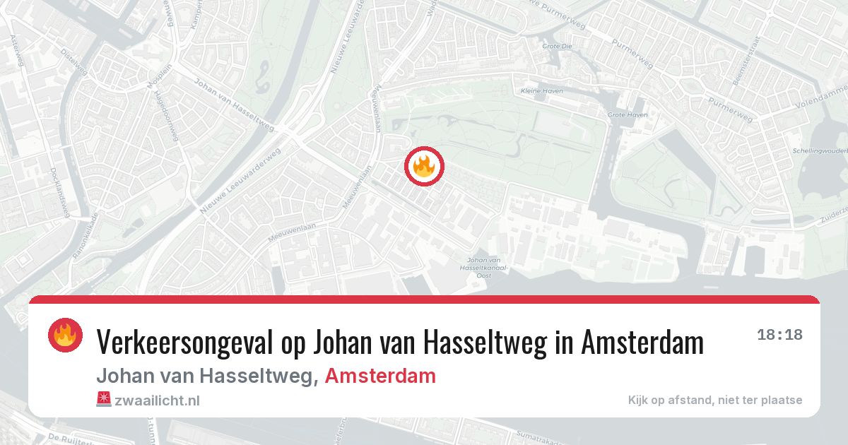 Verkeersongeval op Johan van Hasseltweg in Amsterdam — 20 jul 2026