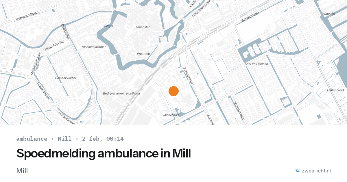 Spoedmelding ambulance in Mill — 1 feb 2026
