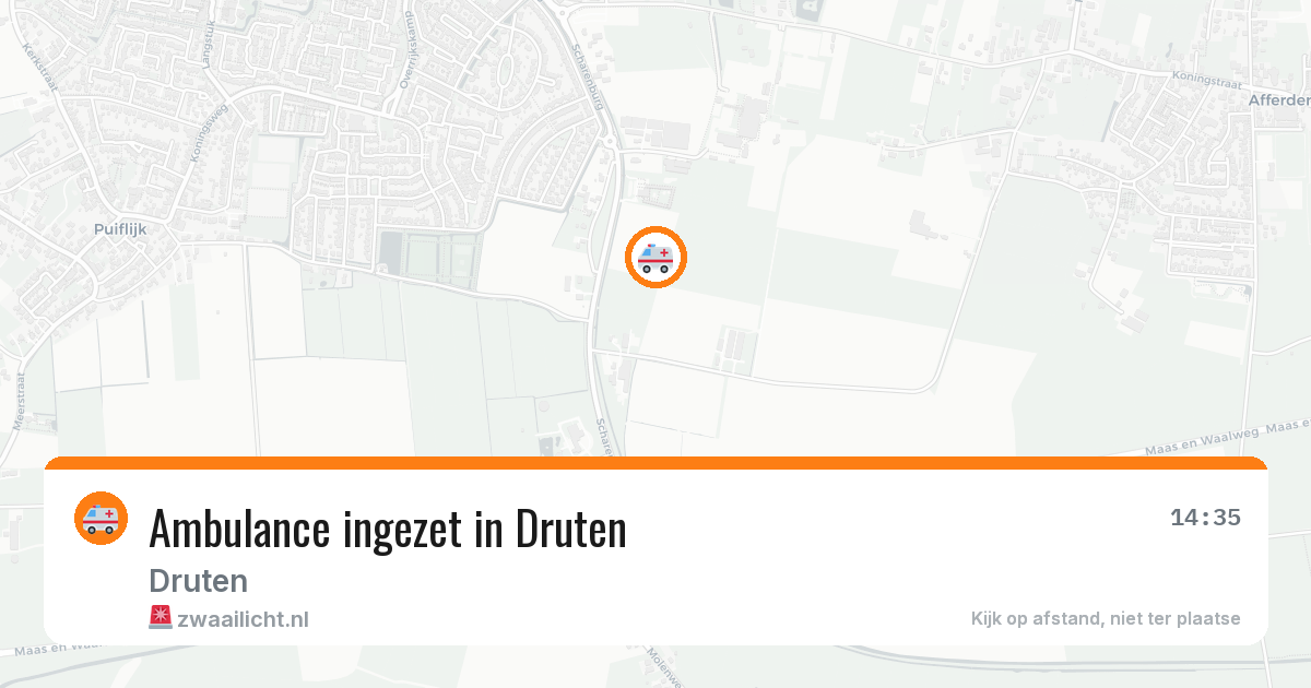Ambulance ingezet in Druten — 10 aug 2026