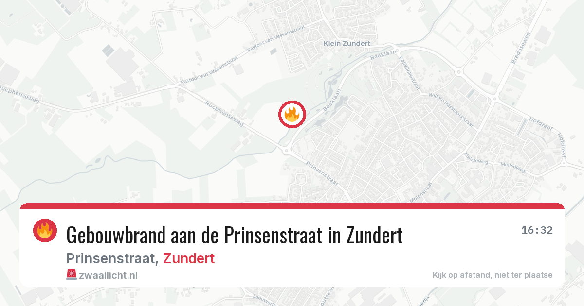 Gebouwbrand aan de Prinsenstraat in Zundert — 7 jun 2026