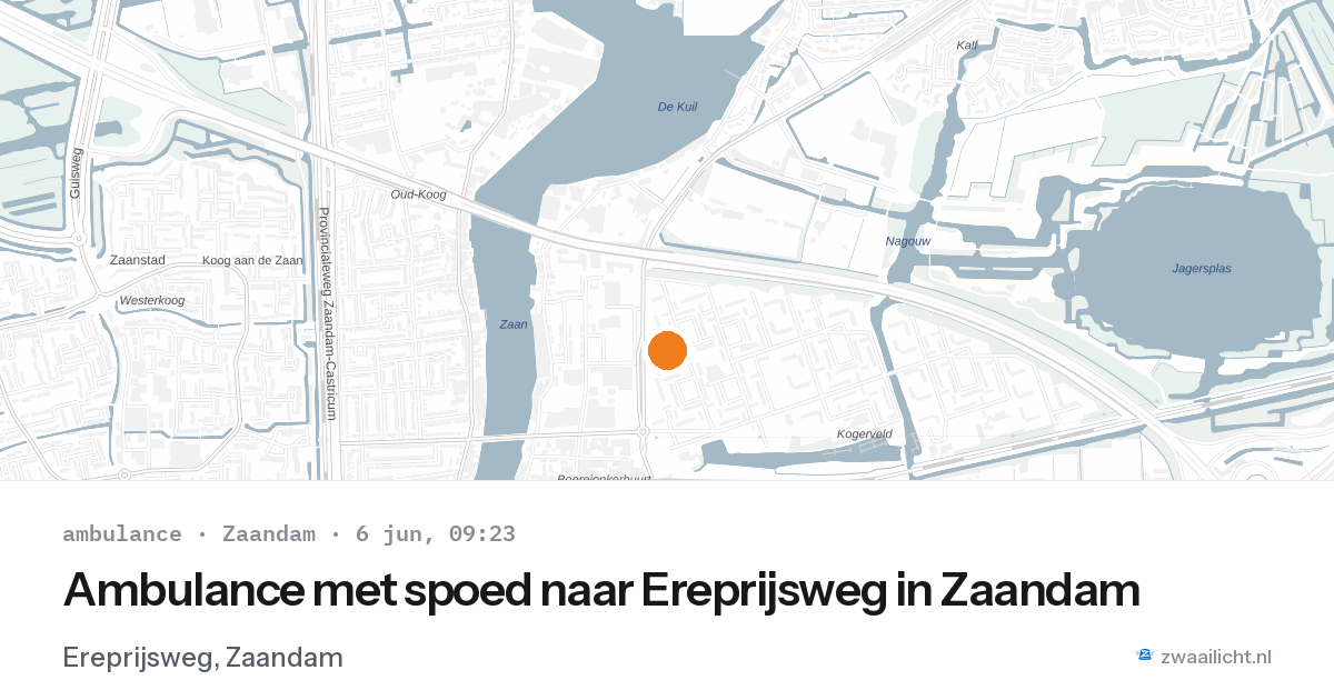 Ambulance met spoed naar Ereprijsweg in Zaandam — 6 jun 2026