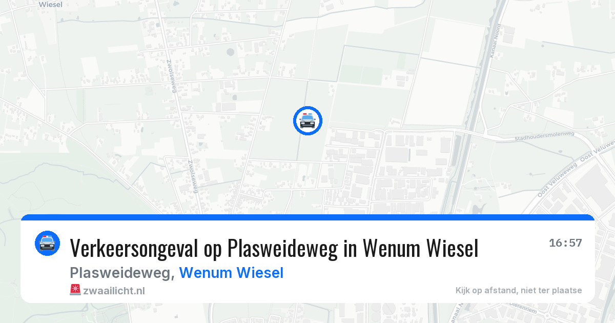 Verkeersongeval op Plasweideweg in Wenum Wiesel — 13 apr 2026