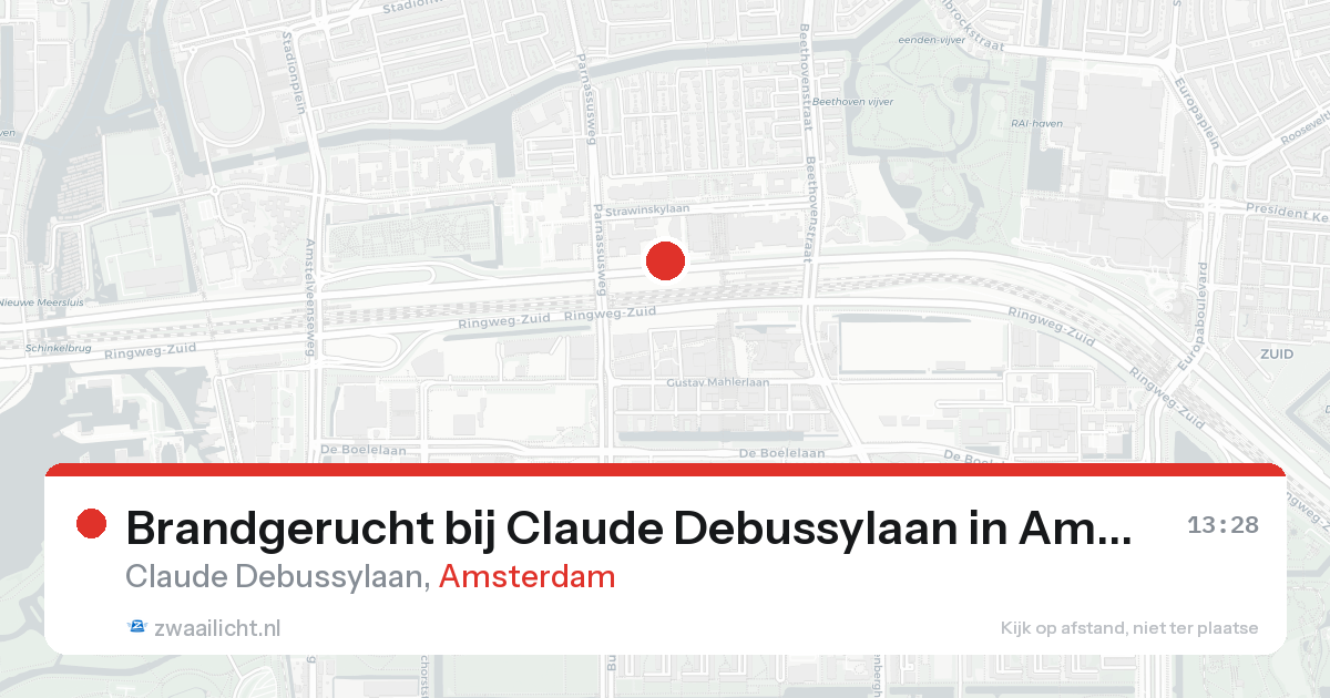 Brandgerucht bij Claude Debussylaan in Amsterdam — 20 jun 2026