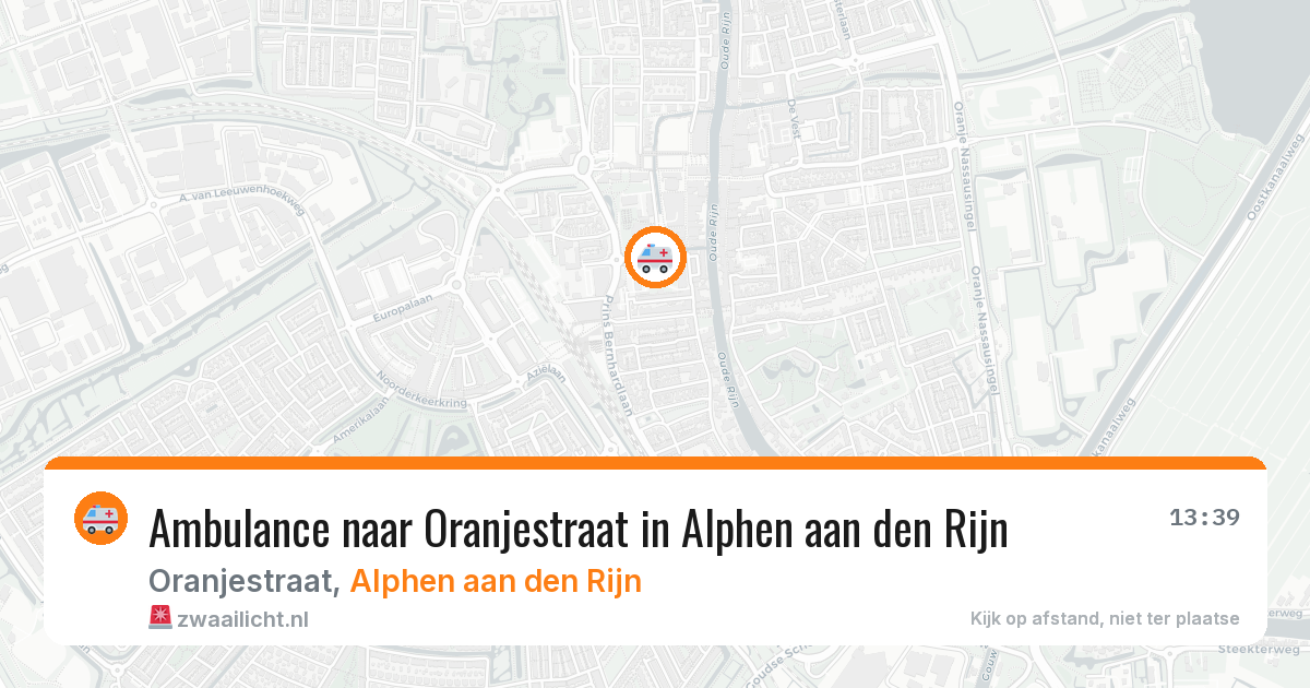 Ambulance naar Oranjestraat in Alphen aan den Rijn — 30 mrt 2026