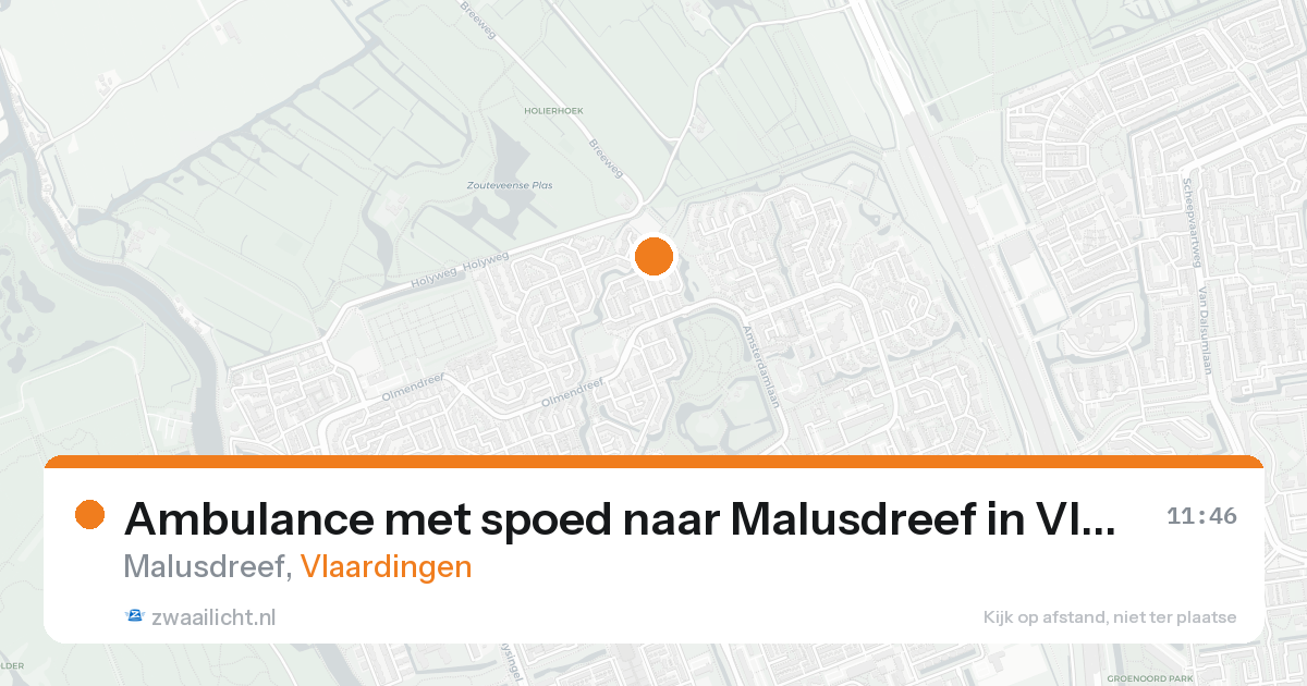Ambulance met spoed naar Malusdreef in Vlaardingen — 16 aug 2026