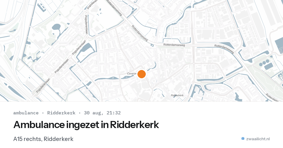 Ambulance ingezet in Ridderkerk — 30 aug 2026