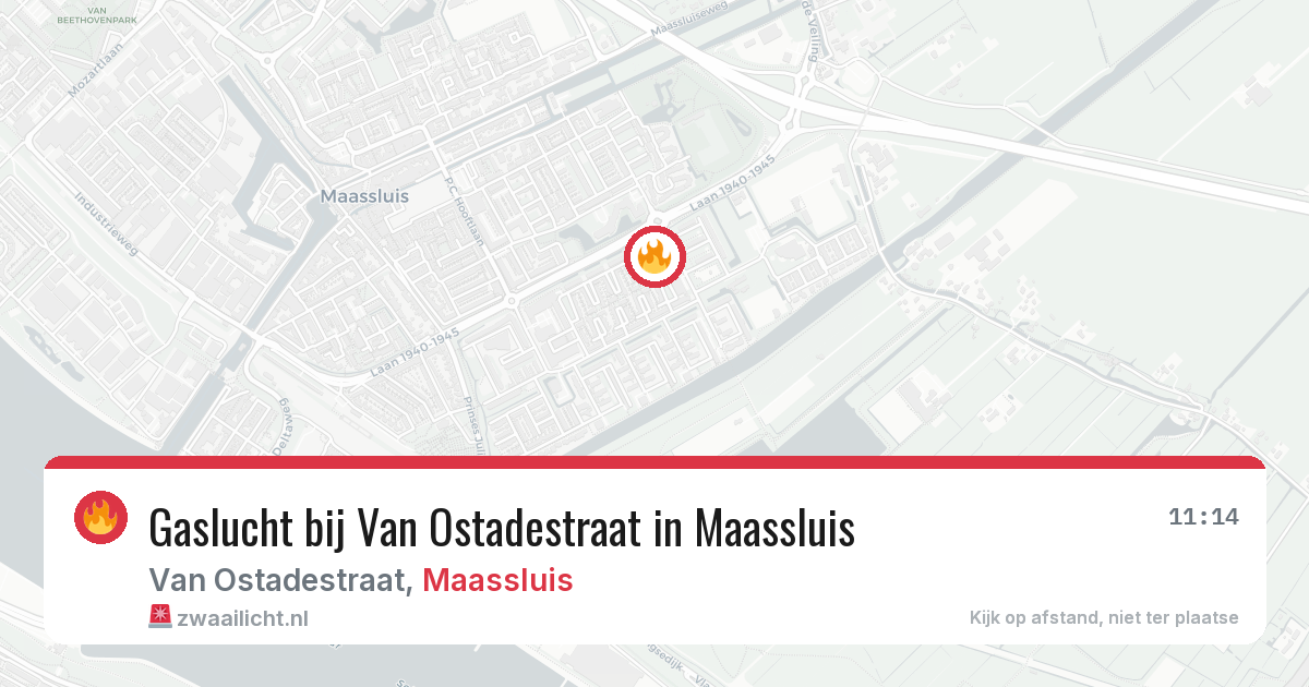 Gaslucht bij Van Ostadestraat in Maassluis — 2 jul 2026