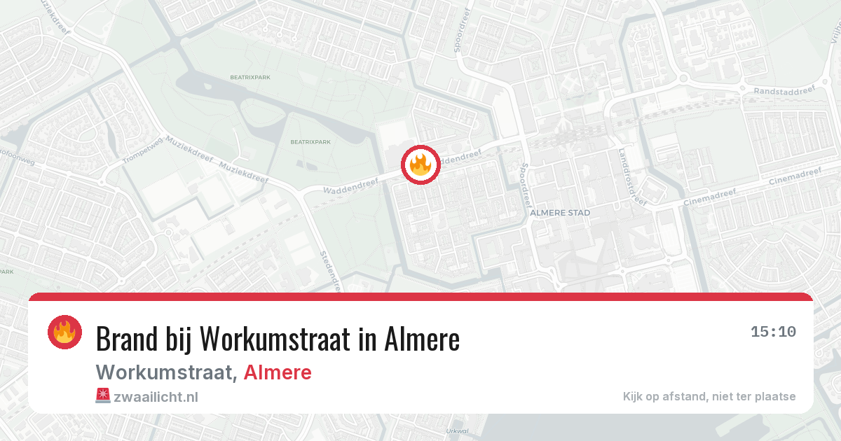 Brand bij Workumstraat in Almere — 18 mrt 2026