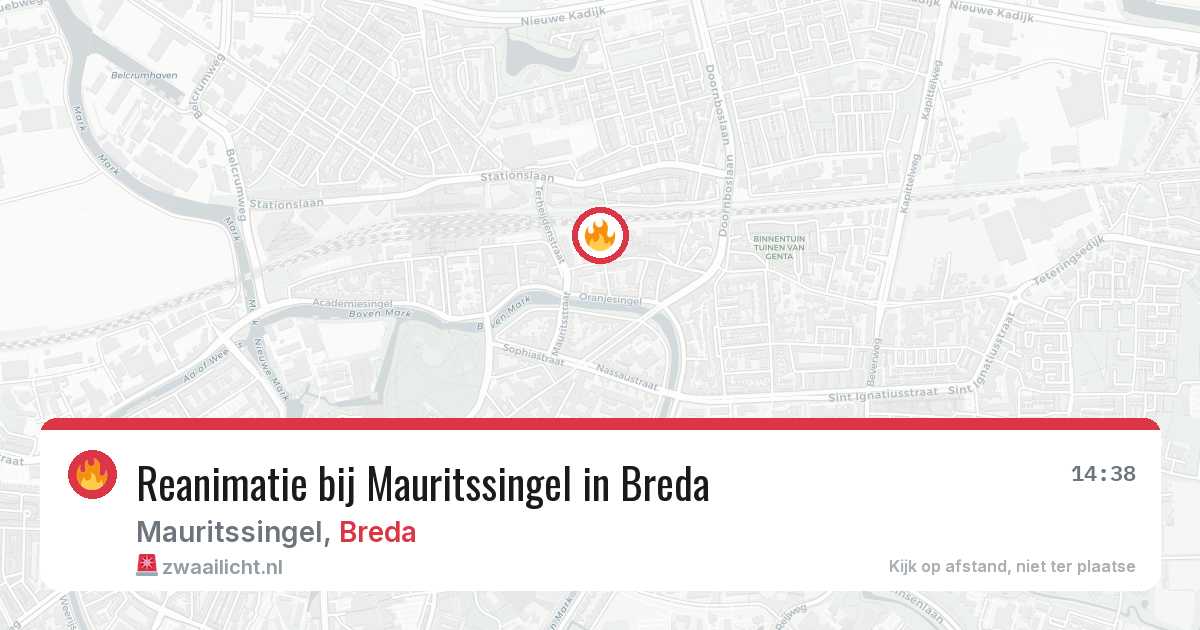 Reanimatie bij Mauritssingel in Breda — 6 jul 2026