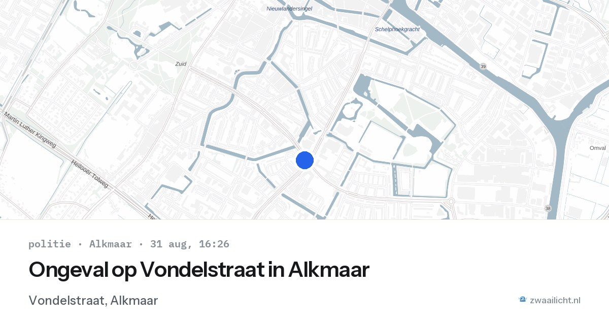 Ongeval op Vondelstraat in Alkmaar — 31 aug 2026