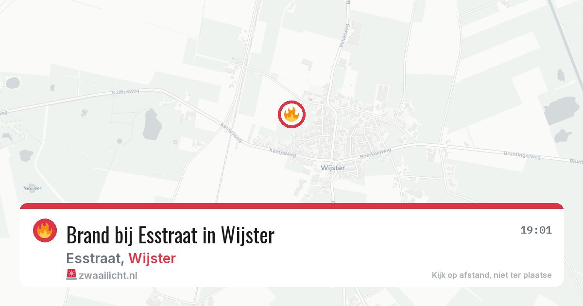 Brand bij Esstraat in Wijster — 9 aug 2026