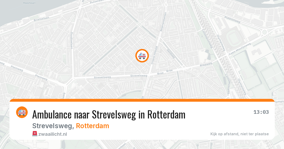 Ambulance naar Strevelsweg in Rotterdam — 8 mei 2026