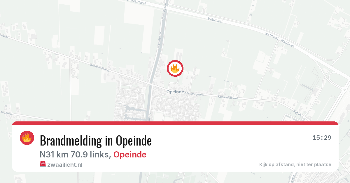 Brandmelding in Opeinde — 25 jun 2026