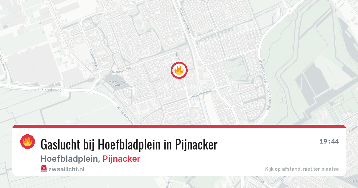 Gaslucht bij Hoefbladplein in Pijnacker — 11 jun 2026