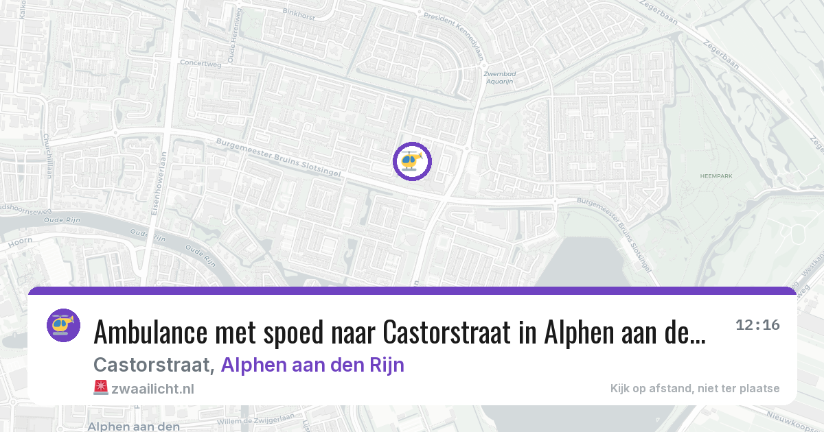 Ambulance met spoed naar Castorstraat in Alphen aan den Rijn — 29 mei 2026
