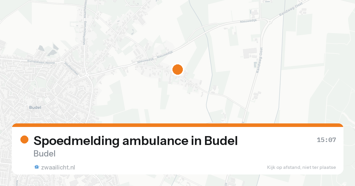 Spoedmelding ambulance in Budel — 15 aug 2026
