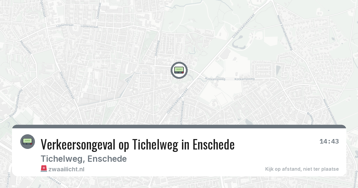 Verkeersongeval op Tichelweg in Enschede — 6 aug 2026
