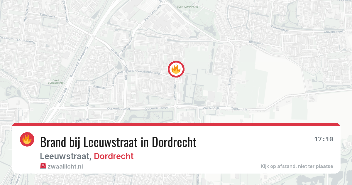 Brand bij Leeuwstraat in Dordrecht — 14 aug 2026