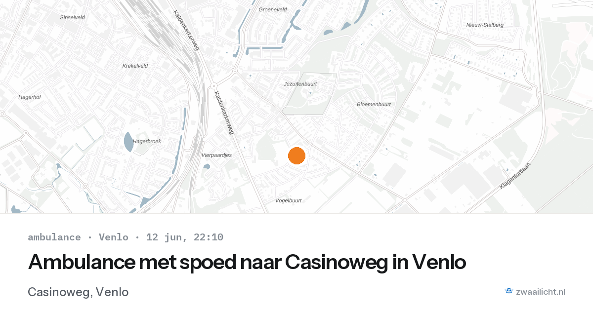 Ambulance met spoed naar Casinoweg in Venlo — 12 jun 2026