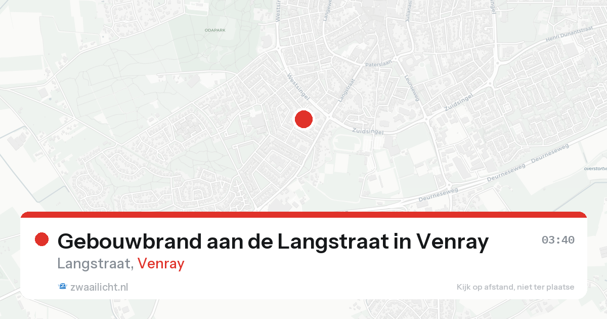 Gebouwbrand aan de Langstraat in Venray — 14 aug 2026