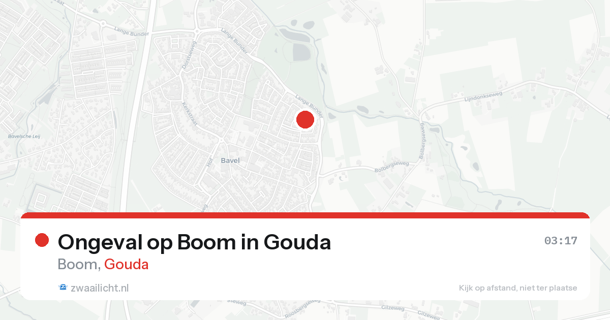 Ongeval op Boom in Gouda — 26 aug 2026