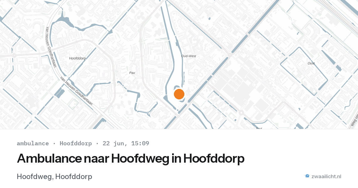 Ambulance naar Hoofdweg in Hoofddorp — 22 jun 2026