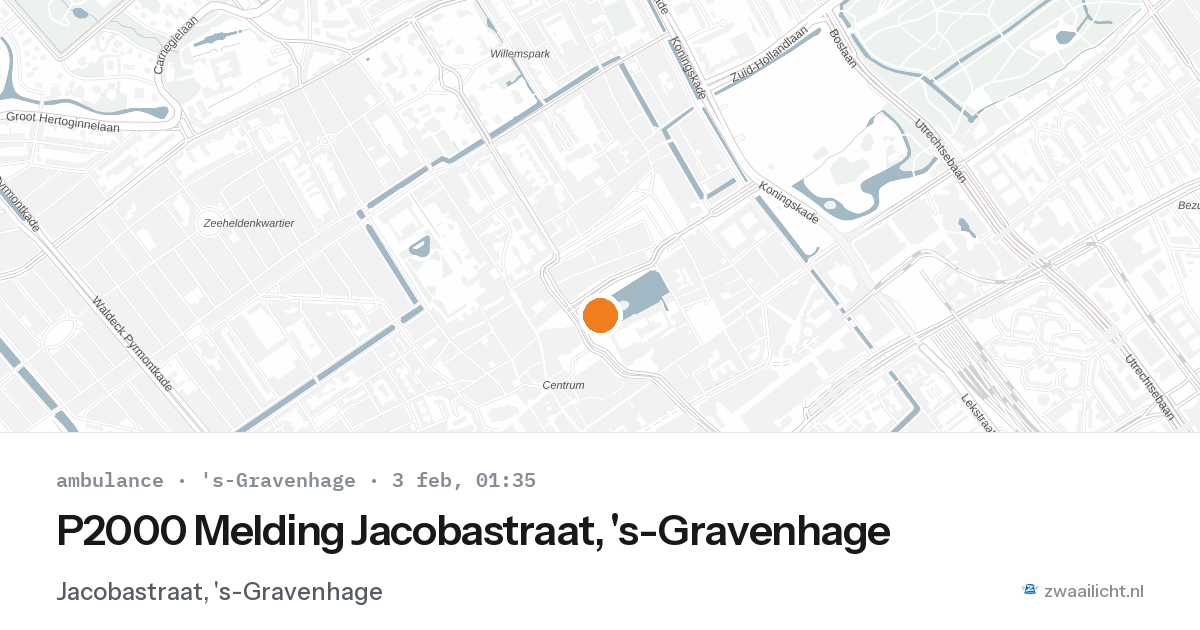 P2000 Melding Jacobastraat, 's-Gravenhage — 3 feb 2026