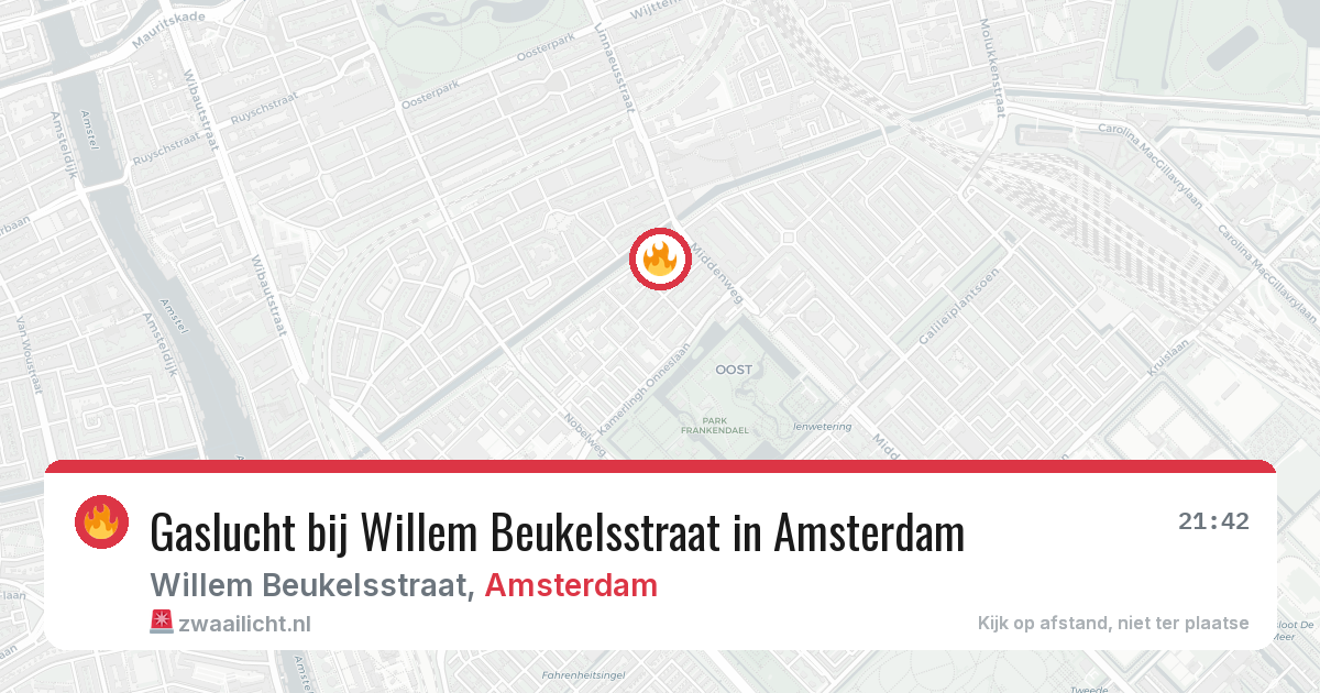 Gaslucht bij Willem Beukelsstraat in Amsterdam — 8 apr 2026