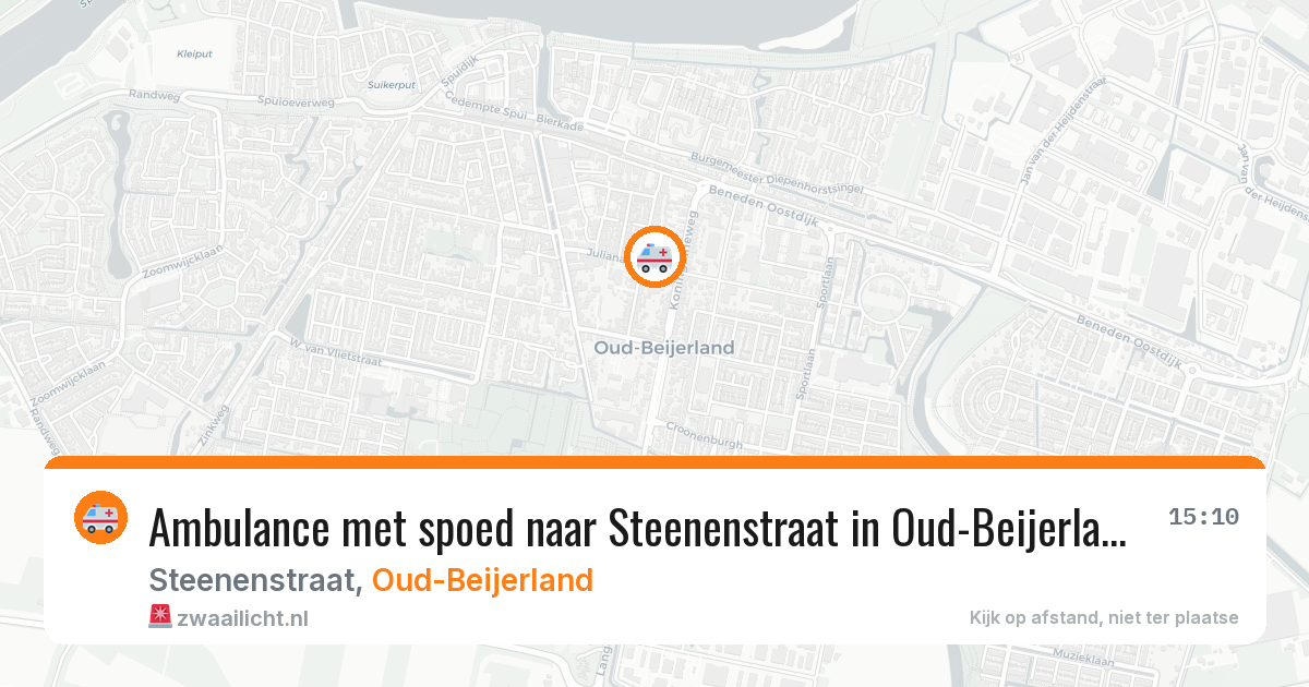 Ambulance met spoed naar Steenenstraat in Oud-Beijerland — 10 apr 2026