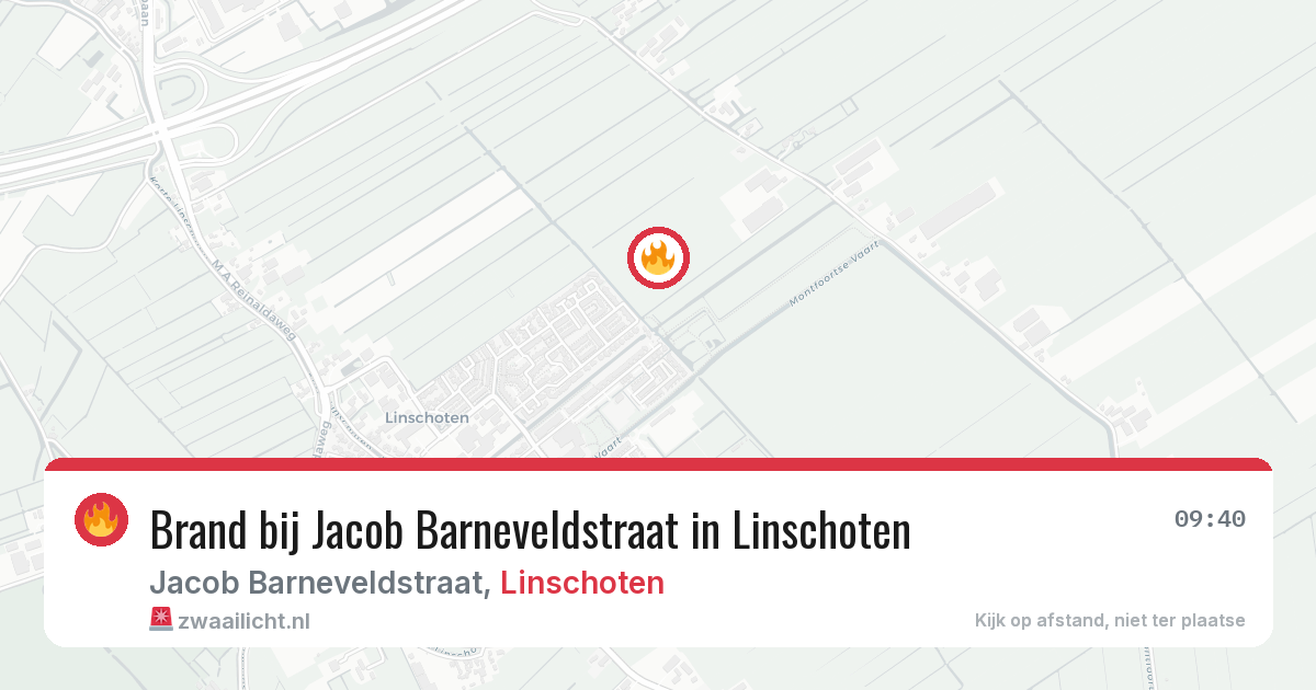 Brand bij Jacob Barneveldstraat in Linschoten — 7 aug 2026