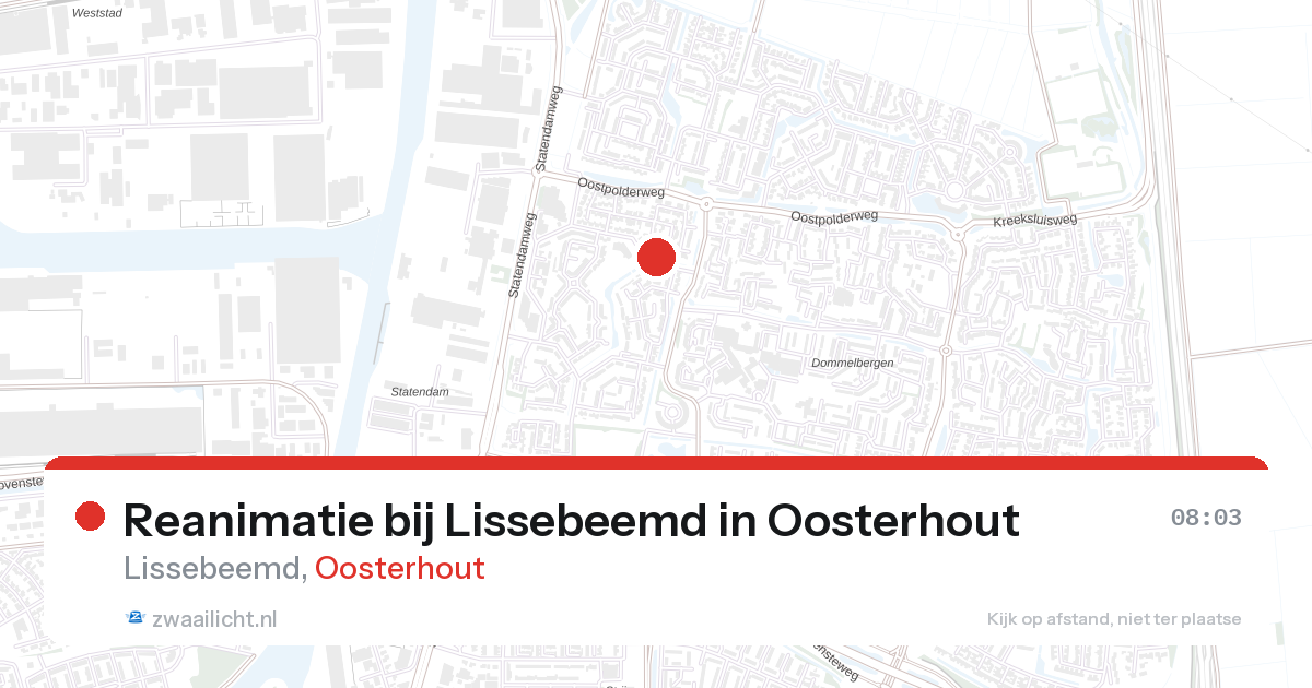 Reanimatie bij Lissebeemd in Oosterhout — 5 mrt 2026