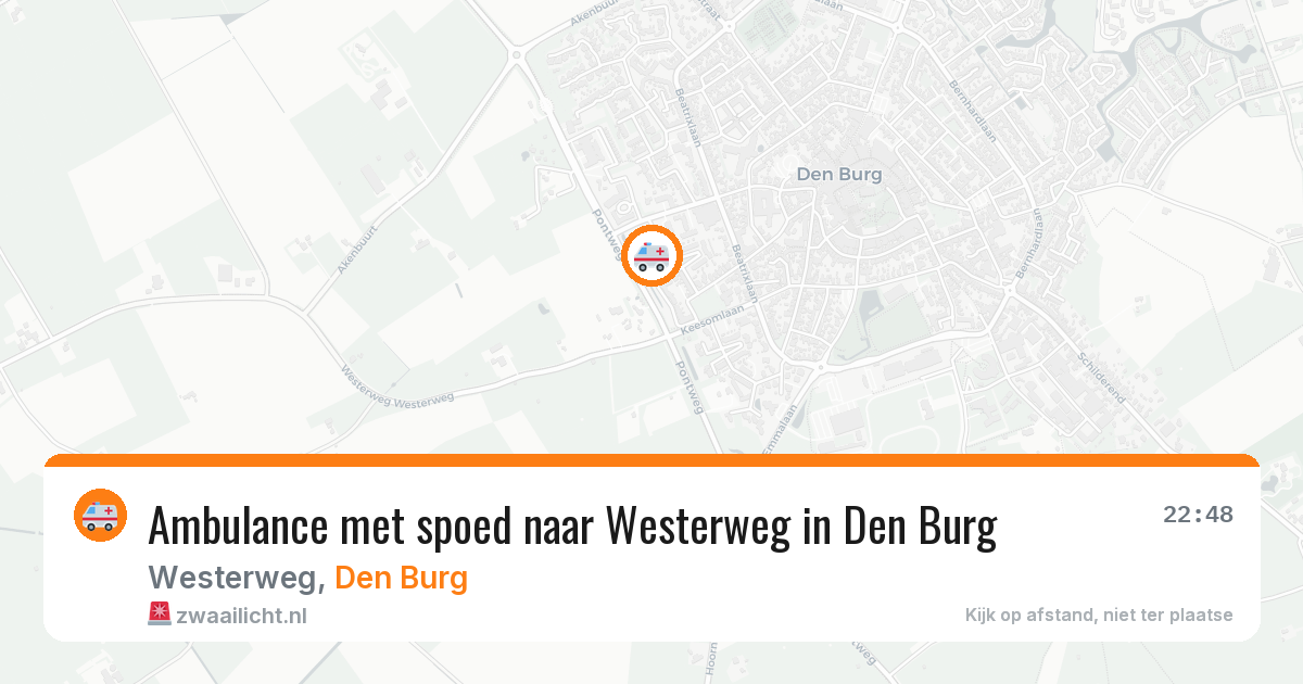 Ambulance met spoed naar Westerweg in Den Burg — 10 jul 2026
