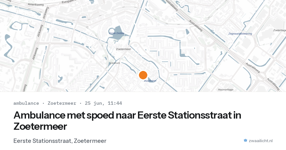 Ambulance met spoed naar Eerste Stationsstraat in Zoetermeer — 25 jun 2026