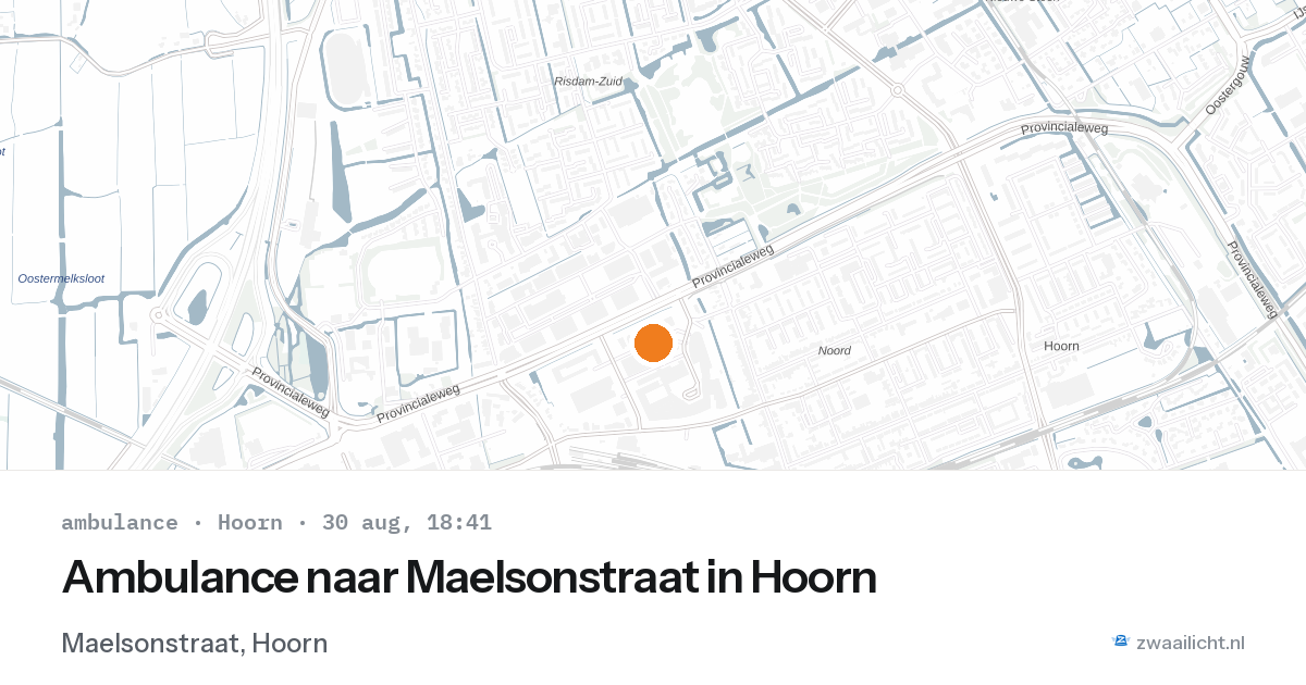 Ambulance naar Maelsonstraat in Hoorn — 30 aug 2026