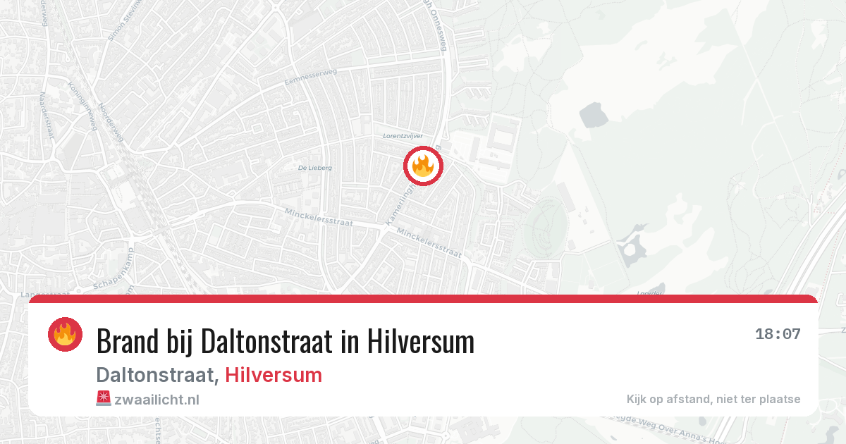 Brand bij Daltonstraat in Hilversum — 25 jun 2026