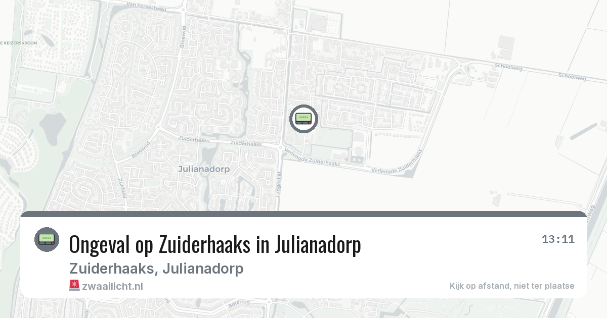 Ongeval op Zuiderhaaks in Julianadorp — 8 mrt 2026