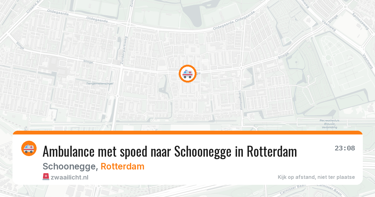 Ambulance met spoed naar Schoonegge in Rotterdam — 9 aug 2026