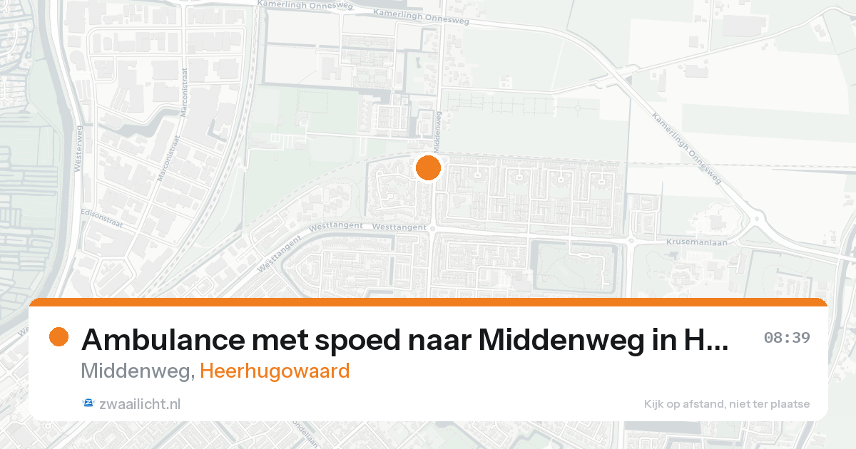 Ambulance met spoed naar Middenweg in Heerhugowaard — 20 aug 2026