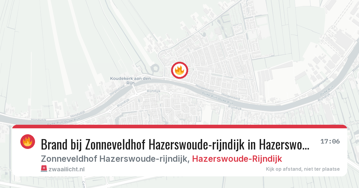 Brand bij Zonneveldhof Hazerswoude-rijndijk in Hazerswoude-Rijndijk — 31 mrt 2026