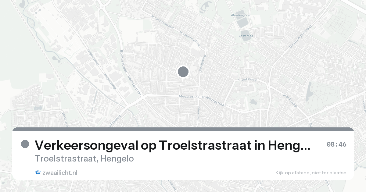 Verkeersongeval op Troelstrastraat in Hengelo — 17 aug 2026