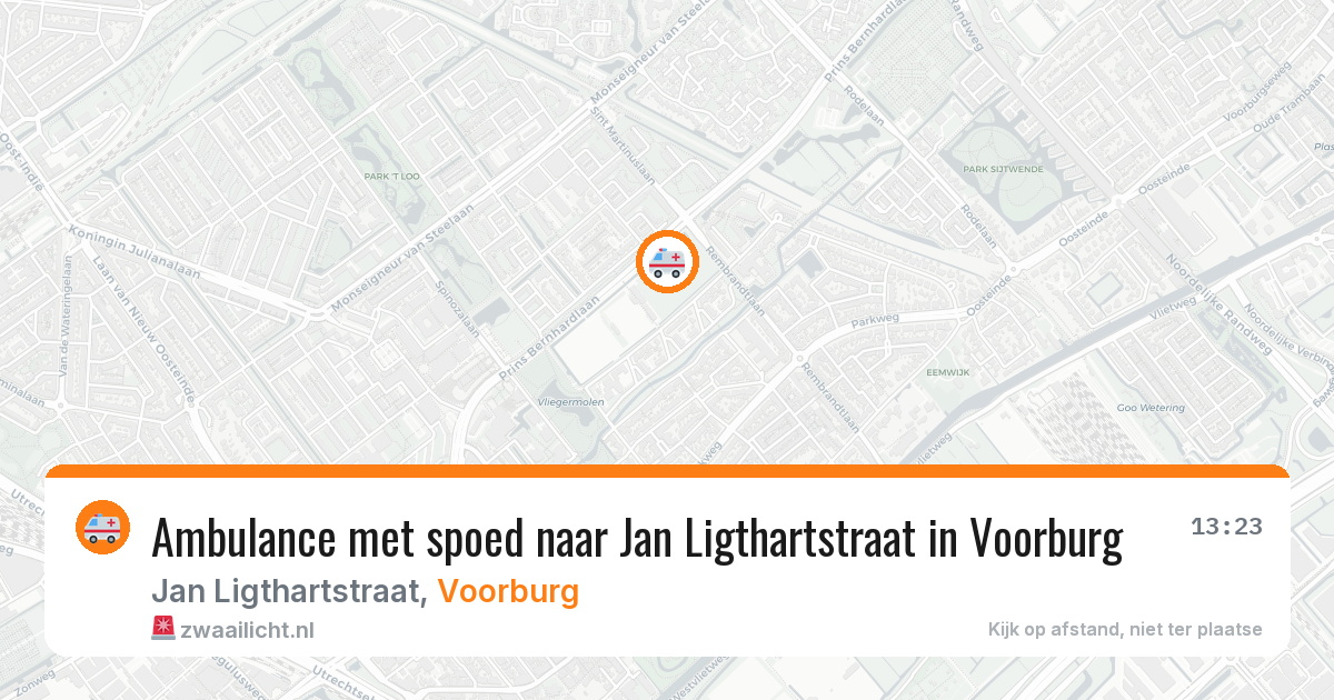 Ambulance met spoed naar Jan Ligthartstraat in Voorburg — 29 mrt 2026