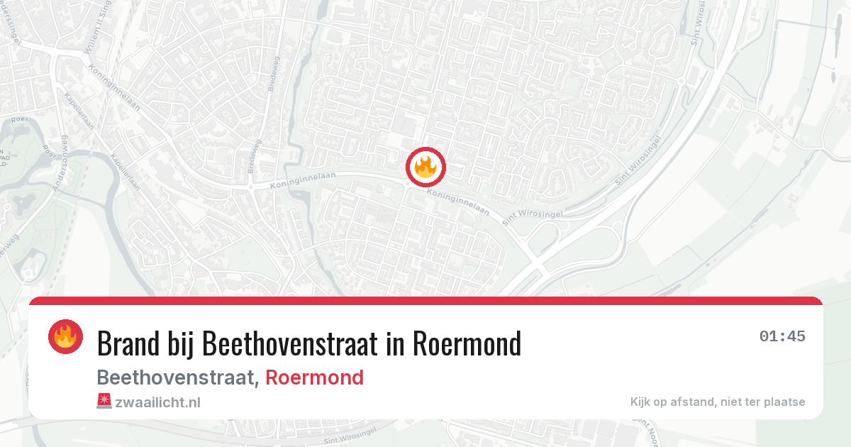 Brand bij Beethovenstraat in Roermond — 18 jun 2026
