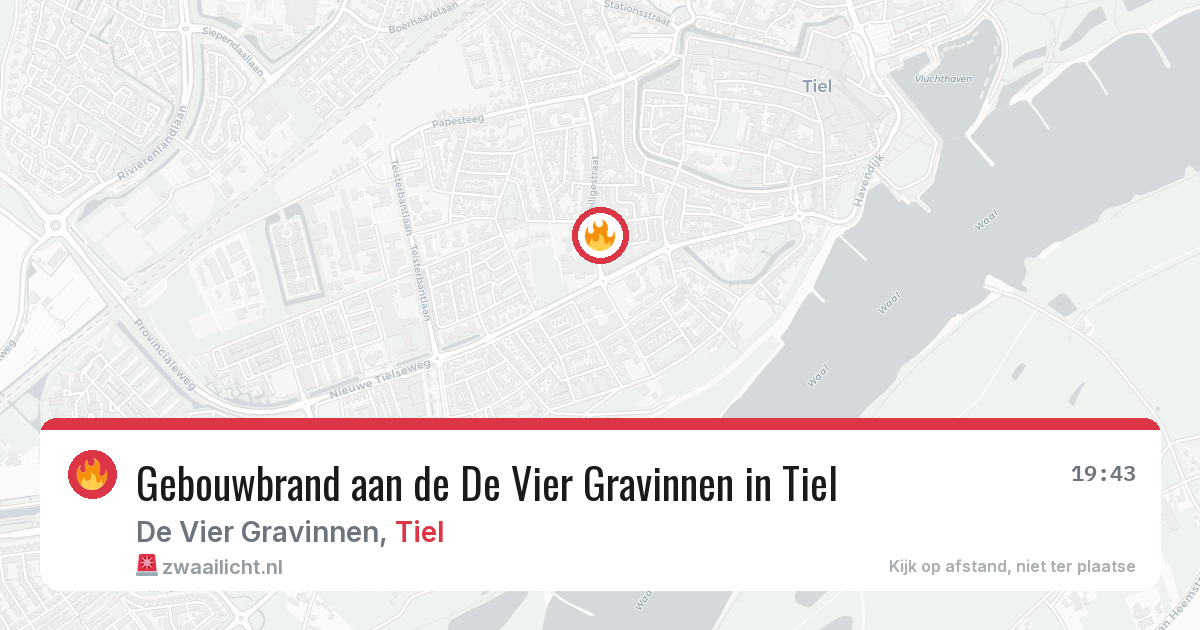 Gebouwbrand aan de De Vier Gravinnen in Tiel — 14 aug 2026