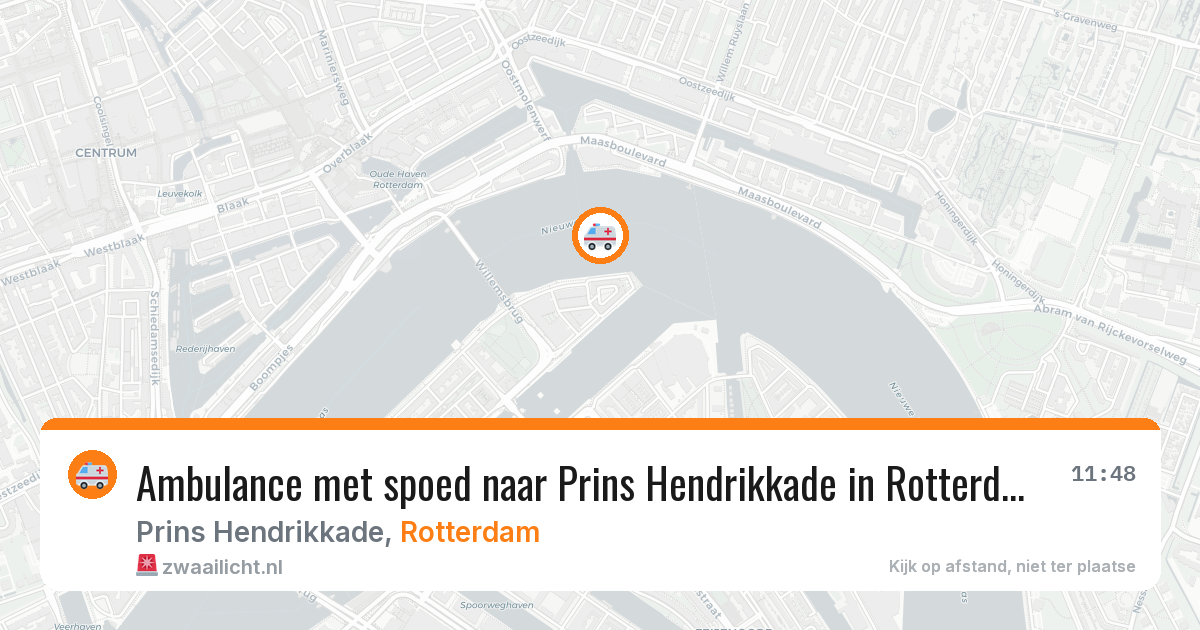 Ambulance met spoed naar Prins Hendrikkade in Rotterdam — 19 mrt 2026